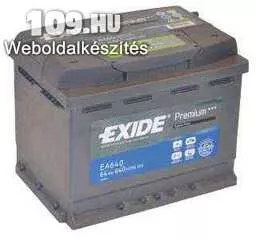 Apróhirdetés, Akkumulátor EXIDE Premium EA640 12V 64Ah jobb+