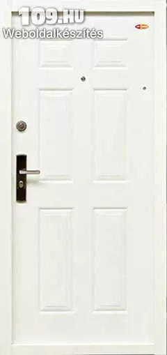 Apróhirdetés, Acél biztonsági bejárati ajtó fényes fehér