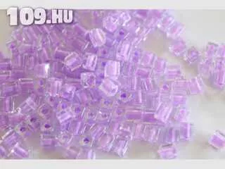 Apróhirdetés, Miyuki kocka gyöngy 4 mm lila közepű kristály (10 gr/csomag) 222