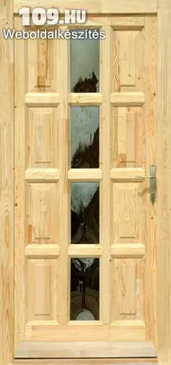 Apróhirdetés, Fa bejárati ajtó 12 kazettás középen üveges natúr 100x210