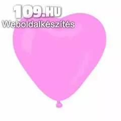 Apróhirdetés, Rózsaszín szív alakú gumi lufi 40 cm 10db/cs