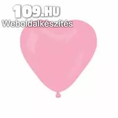 Apróhirdetés, Rózsaszín szív alakú gumi lufi 40 cm 50db/cs
