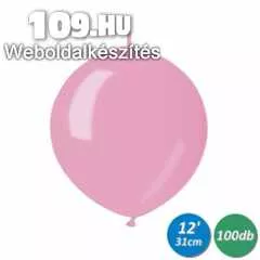 Apróhirdetés, Bóbitás metál rózsaszín gumi lufi 33 cm 100db/cs