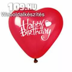 Apróhirdetés, Piros szív alakú Happy birthday feliratú lufi 25 cm 10db/cs