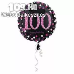 Apróhirdetés, 100. születésnapra pink-fekete lufi 45cm