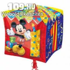 Apróhirdetés, 1. születésnapra Mickey kocka formájú lufi 38cm