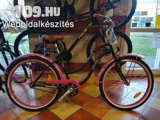 Apróhirdetés, Női kerékpár Neuzer cruiser matt fekete rózsaszín (csak felszerelt rendelhető)