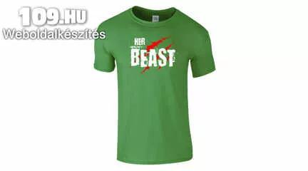 Apróhirdetés, Feliratos férfi póló - Her Beast