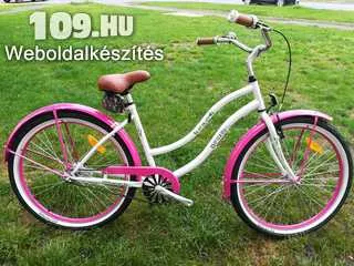 Apróhirdetés, Női kerékpár Neuzer cruiser fehér rózsaszín (csak felszerelt rendelhető)