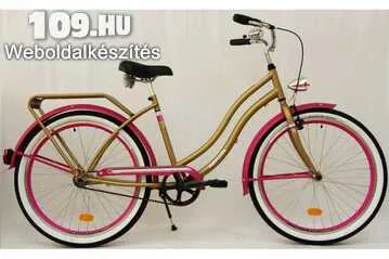 Apróhirdetés, Kenzel Cruiser Atlantis női matt arany-rózsaszín kerékpár