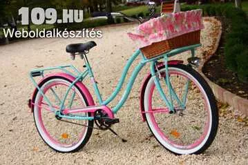 Apróhirdetés, Kenzel Cruiser Atlantis női celeste-rózsaszín kerékpár (kosár nem tartozék)