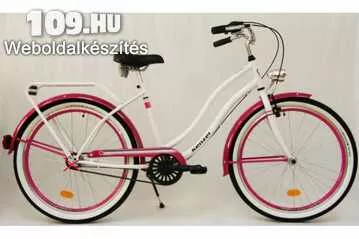 Apróhirdetés, Kenzel Cruiser Atlantis női fehér-rózsaszín kerékpár
