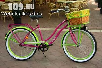 Apróhirdetés, Kenzel Cruiser Atlantis női rózsaszín-zöld kerékpár (kosár  nem tartozék)