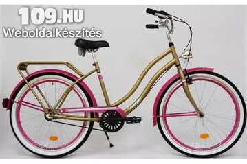 Apróhirdetés, Kenzel Cruiser Aqua női matt arany-rózsaszín agyváltós kerékpár