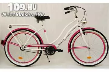 Apróhirdetés, Kenzel Cruiser Aqua női fehér-rózsaszín agyváltós kerékpár
