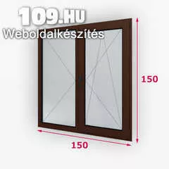 Apróhirdetés, Kétszárnyú fa ablak középfelnyíló 150 x 150 cm