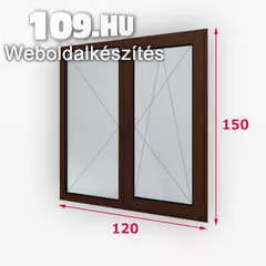 Apróhirdetés, Kétszárnyú fa ablak középfelnyíló 120 x 150 cm