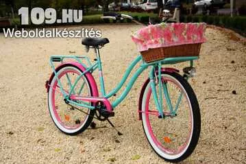 Apróhirdetés, Kenzel Cruiser Aqua női celeste-rózsaszín agyváltós kerékpár (kosár nem tartozék)