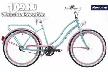 Apróhirdetés, Női kerékpár Kenzel cruiser atlantis celeste (türkiz) rózsaszín (egyedi felszereltség)