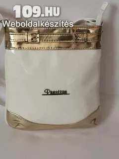 Apróhirdetés, Prestige női táska oldaltáska fehér-arany