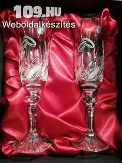 Apróhirdetés, Esküvői kristály pezsgős poharak