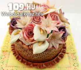 Apróhirdetés, Esküvői torta 3D virágkosár