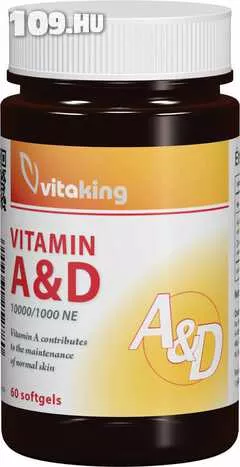 Apróhirdetés, A-Vitamin, D-vitamin A&D (60) gélkapszula A-10000NE D-1000NE - Vitaking
