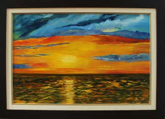 Apróhirdetés, Festmény Lisa Elinor - Szeles alkonyat a tengeren