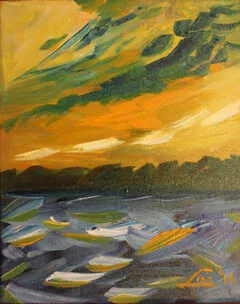 Apróhirdetés, Festmény Lisa Elinor - Kék tenger