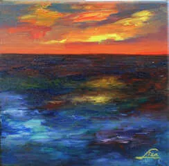 Apróhirdetés, Festmény Lisa Elinor - Augusztusi alkony a tengeren
