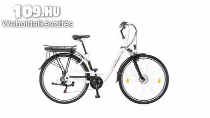 Apróhirdetés, Zagon női 17 E-Trekking matt fehér/arany-fekete teleszkópos elektromos kerékpár