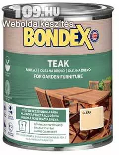 Apróhirdetés, Bondex Teak olaj színtelen 0,75 l