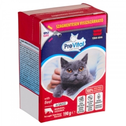 Apróhirdetés, PreVital Tetra macskaeledel marhával szószban (190g) 190 g